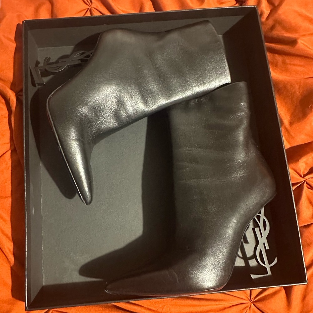 YSL Saint Laurent Opyum Leather Booties